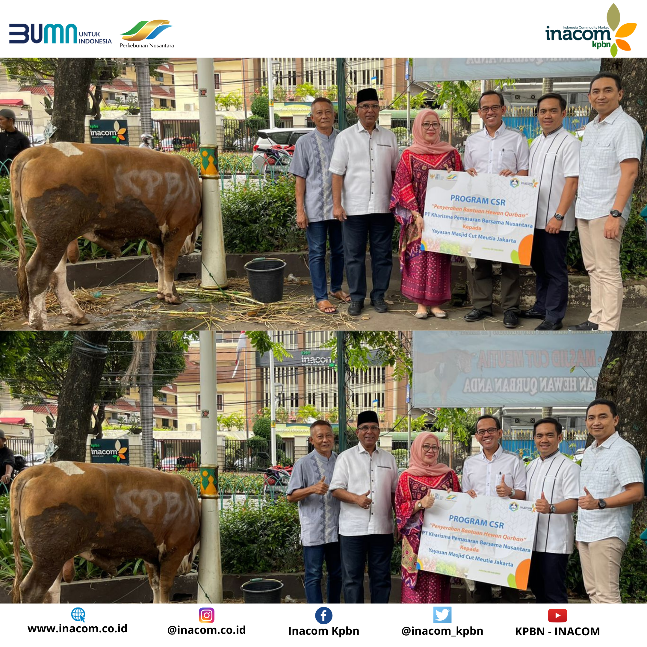 Jelang Idul Adha 1443 H, Program CSR KPBN Serahkan Bantuan Hewan Qurban