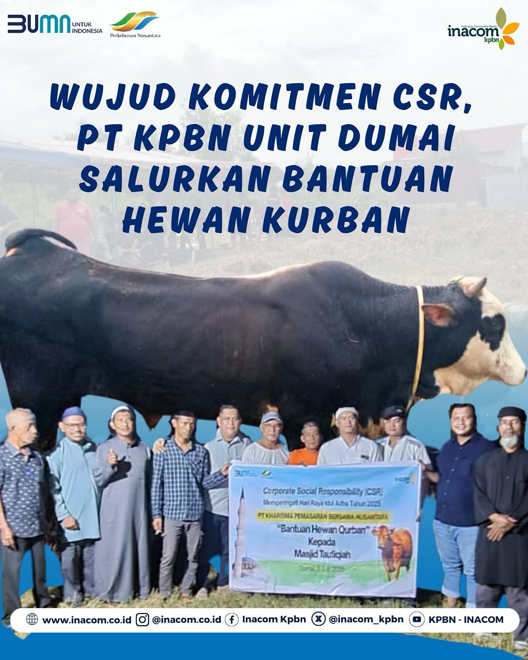 PT KPBN Dumai Unit Distributes Sacrificial Animals as a Show of CSR Commitment<br />
