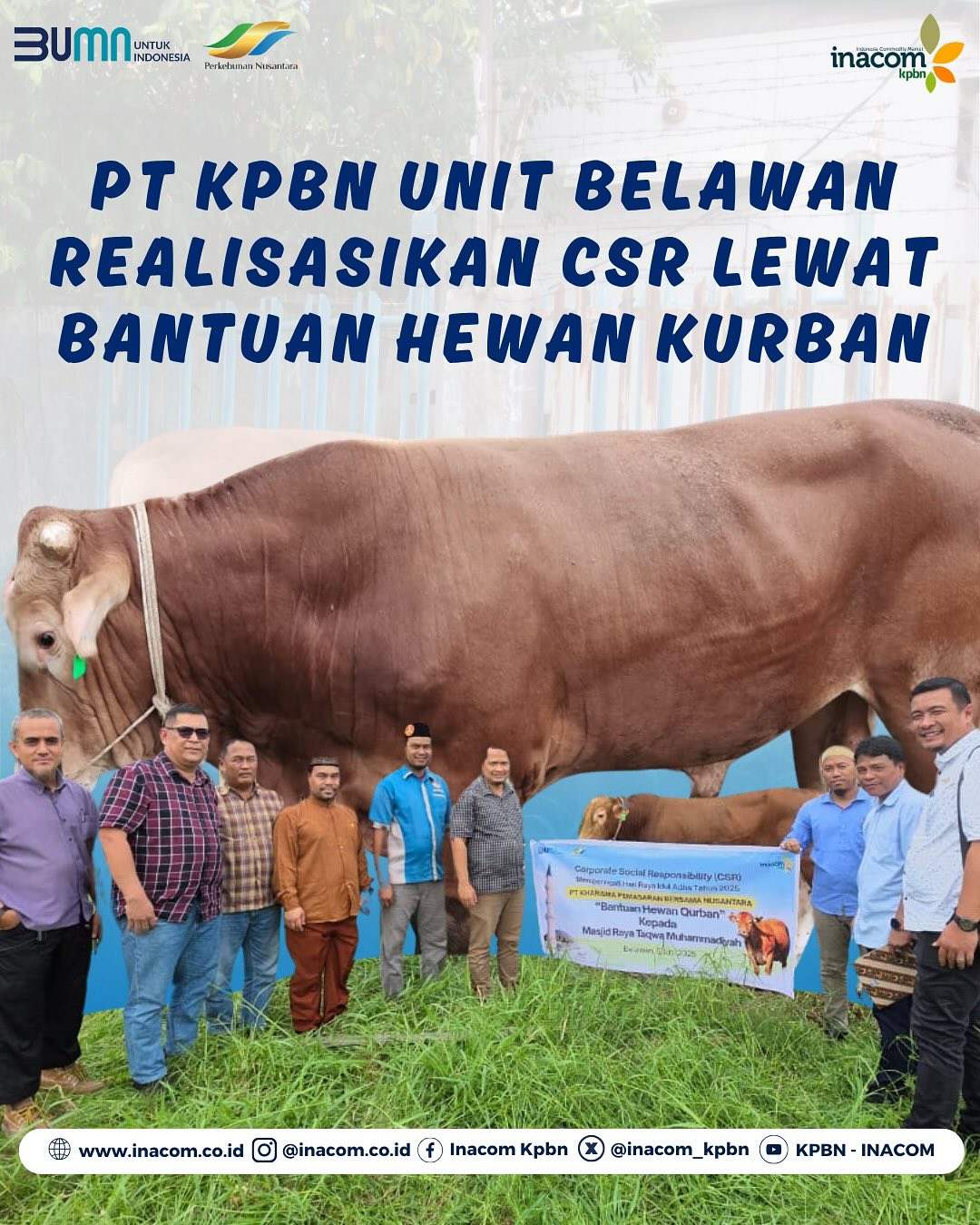 PT KPBN BELAWAN UNIT REALIZES CSR THROUGH SACRIFICIAL ANIMAL ASSISTANCE<br />
